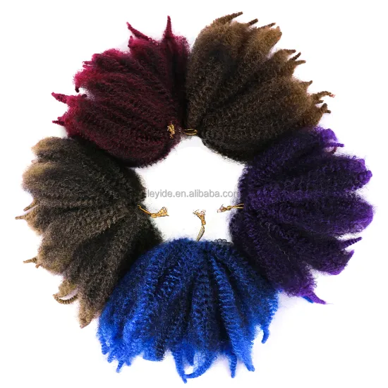 AliLeader Soft Fluffy 8 Inch Afro Kinky Curly Crochet Hair Extension Crochet Braid Marley Hair