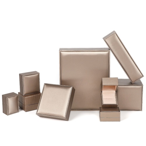 High-end brushed PU leather jewelry gift box
