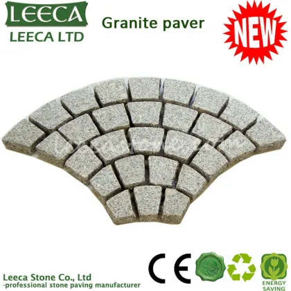 Tan-brown euro fan flagstone granite paver mat