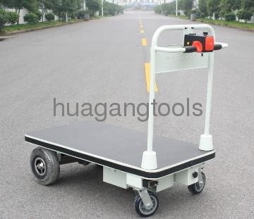 Electric Flatbed  Trolley With Big Wheels For Material Handling