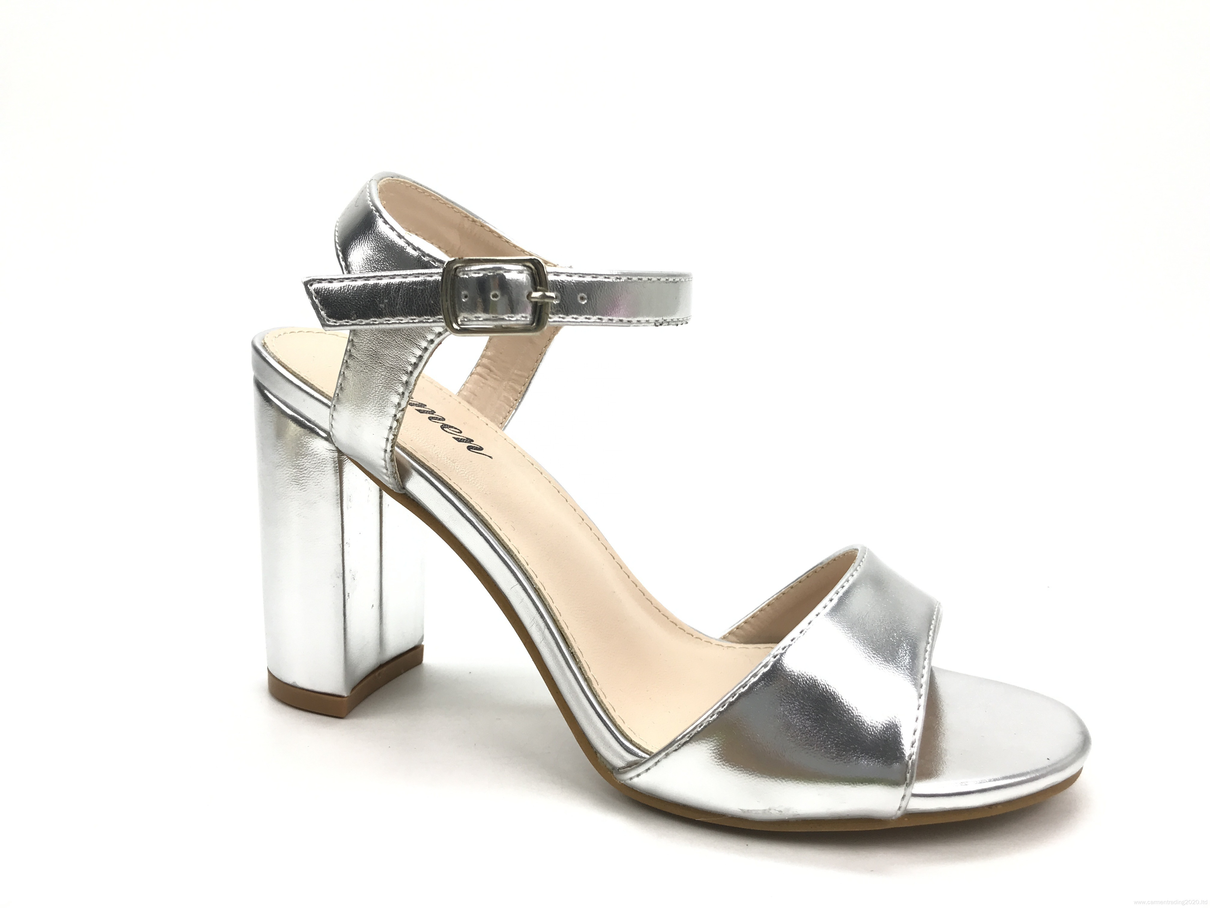 Womens Peep Toe Buckle Strap Chunky Sandals