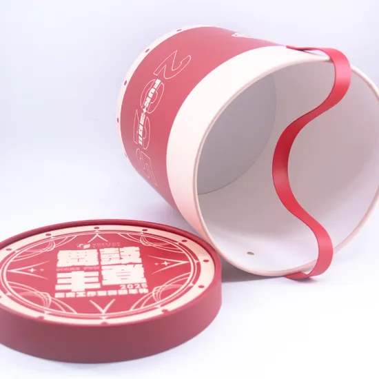 Round kraft paper tube gift box with handle