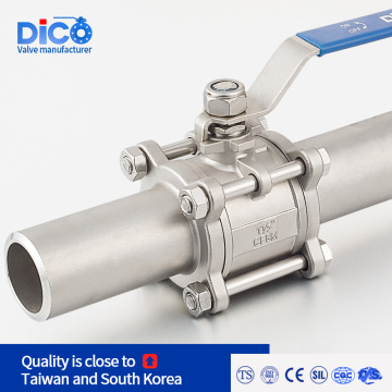DICO CF8/CF8M BW موسع أنبوب 3pc صمام الكرة