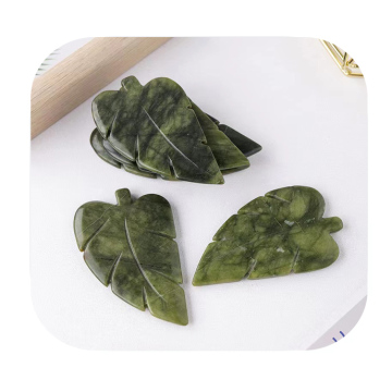 Wholesale DIY Natural Crystal Hsiuyen Jade Leaf Carving Decorative Crafts