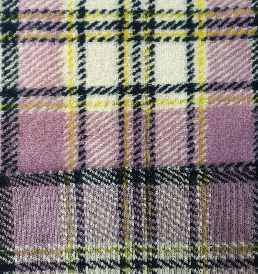 Acrylic Polyester blend plaid Jacquard fabric