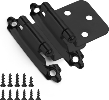 Black Self-Closing 1/2 Inch Overlay Cupboard Hinges
