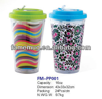 16oz plastic tumblers with paper insert