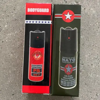 Lock button nozzle aerosol bodyguard spray