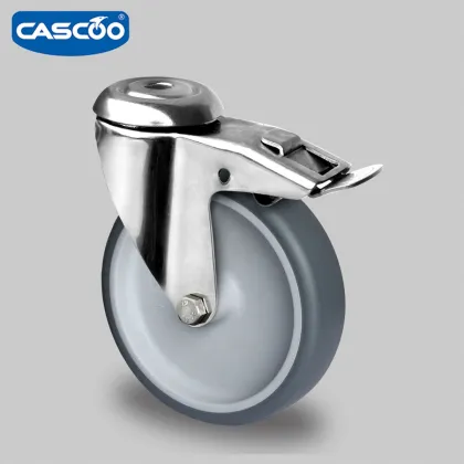 CASCOO 125MM Rubber Stainless Trolley Caster Kitchen Trolley Rack