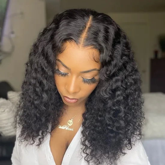 Virgin cuticle aligned hair lace wig black female natural lace wig Brazilian water wave lace wig human hair