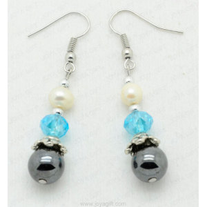 crystal hematite earring