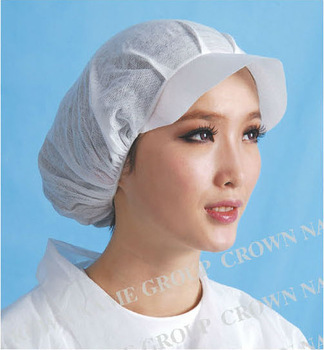 spunlace Mesh peaked bouffant cap