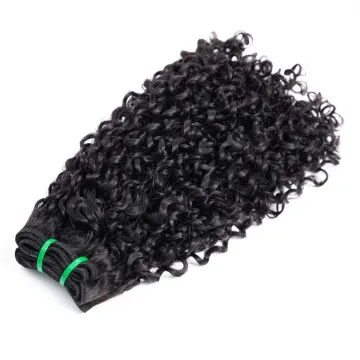 100% Human Hair Extension Unprocessed Double Drawn Brazilian Virgin Human Hair Weft Extension  Curly Pixie Curl