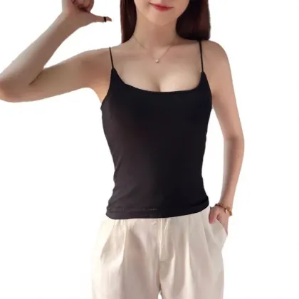Warm Tank Top with Chest Pads - One Piece Scarless Belly Protection