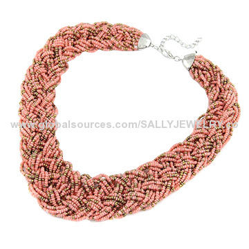 Bohemian Glass Beaded Chokers, Made of Alloy/Glass Beads/Metal, OEM Colors/Sizes are Accepted