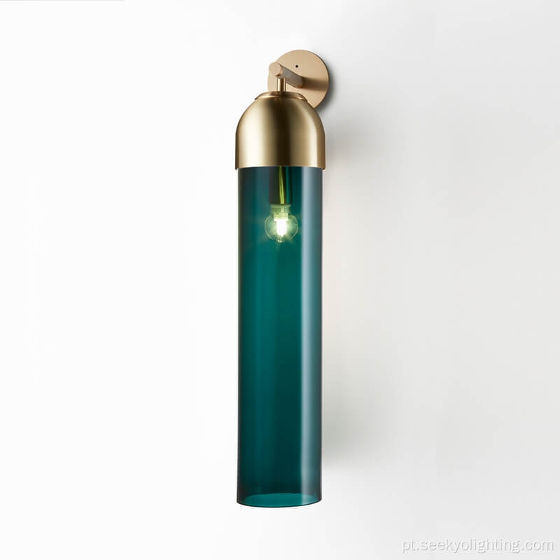 Fumaça ou luz de parede de ouro do tubo de vidro verde