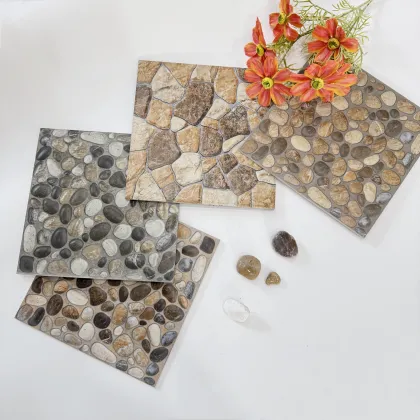 300x300mm Matte Surface 3D Concave Convex Cobblestone Floor Tile for Veranda and Balcony