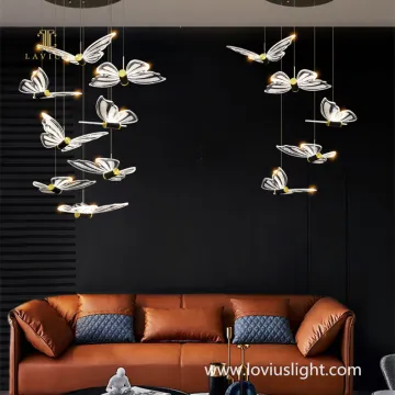 Popular butterfly style villa bedroom living room chandelier New custom personalized butterfly chandelier