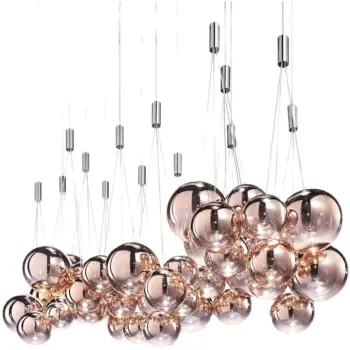 Custom Nordic 3-Head Multi-Color Hand Blown Glass Chandelier for Bar & Restaurant
