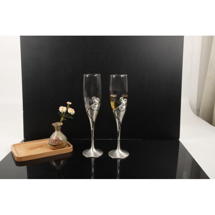 Elegante copo de cristal artesanal