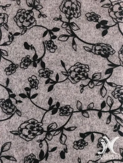 Heather Grey Sweater Knit Flocking