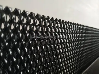Jotun Super Weathering Powder Coating Black Lozenge Aluminum Expanded Metal Sheet DVA Mesh" 

However, to make it more concise and SEO-friendly, you might consider:

"Jotun Weathering Powder Coating Black Lozenge Aluminum Mesh