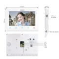 TMEZON 10 Inch Wireless/Wifi Smart IP Video Doorbell Intercom System ,1xTouch Screen Monitor with 2x720P Wired Door Phone Camera
