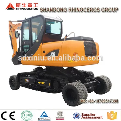 China Rhinoceros Wheel Excavator With Cheap price X8
