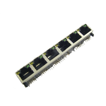 RJ45 잭 전체 차폐 LED 1X6P