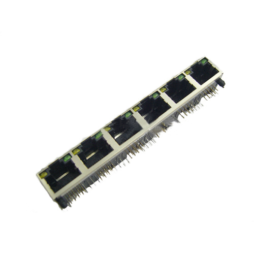 RJ45 Jack Volledig afgeschermd met LED 1X6P