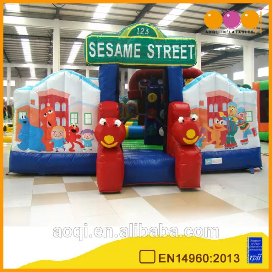 AOQI sesame street playground city /inflatable fun city with free EN 14960