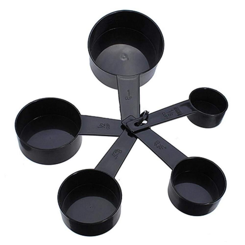 10pcs preto plástico colher de medição de cozinha set colher