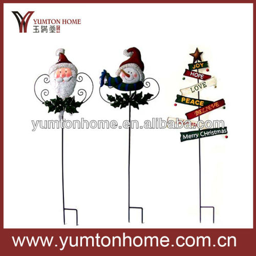 Metal decorative christmas snowman stakes
