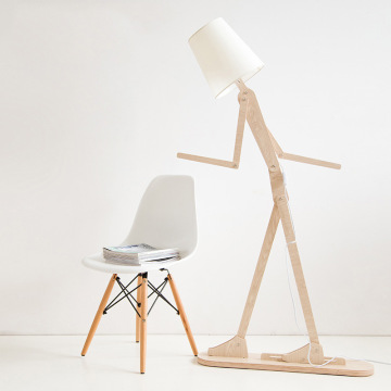 LEDER Wooden Corner Floor Lamp