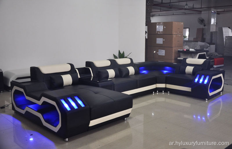 أريكة غرفة المعيشة الاقسام LED الحديثة ذات الشعبية الجديدة