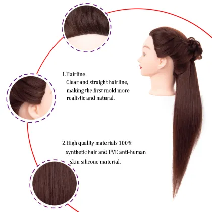 Wholesale Synthetic Mannequin Training Head  For Hairdresser Hair Cut Training Head  for Training Braiding Hair