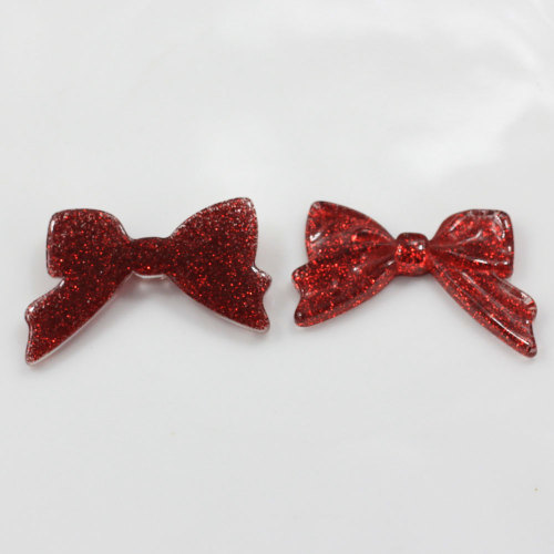 Glitzer Funken Innen Harz Bowknot Shaped Flatback Charms Haarschmuck Kleidung Dekor Für Mädchen DIY Spacer