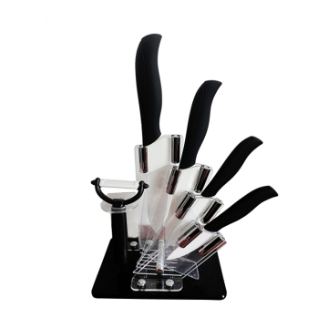 5pcs kitchen peeler ceramic knife set with holder