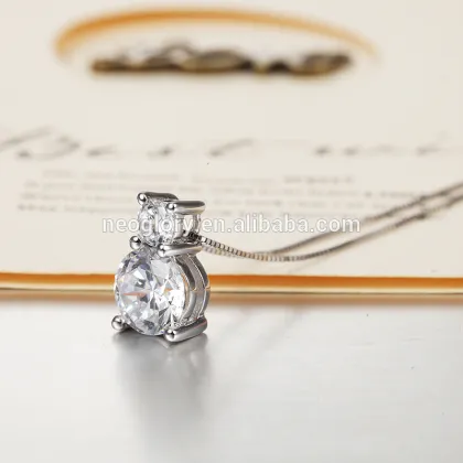 2017 New Design Rhodium Plating Sterling Silver Pendant Necklace Made With Swarovski Elements