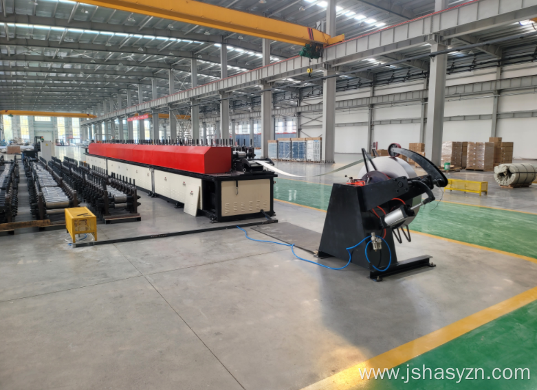 Cold steel door frame profile roll forming machine