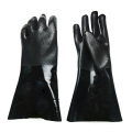 Black PVC mergulhou luva de acabamento de areia jersey alinhado14 &#39;&#39;