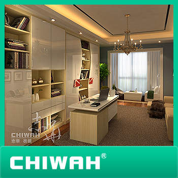 2014 latest open style modern high gloss book case