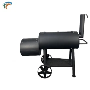 Barbecue Trolley Outdoor Grill Smoker Charcoal Barrel Bbq Kitchen Charcoal Grill