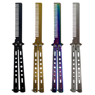 Custom Auto Folding Self Defense Pink Black Knife Comb