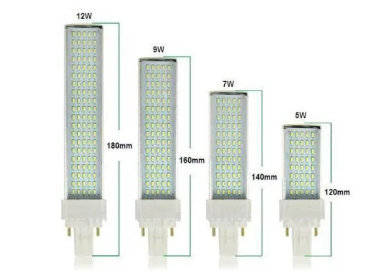 No Flicker 180d 12w G24 Led Lamp Bulb Cri75 , -20℃ - 45 ℃ Working
