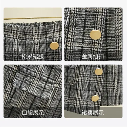 Baby Girl Shorts Spring Autumn Girls Plaid Woolen Skirt Shorts Fashion Kids Shorts Skirts 4-14 Years Baby Girl Clothes