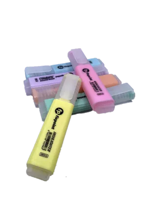 Cute Macron Set: 6 Color Korea Chisel Tip Highlighters