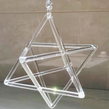 รักษา Hexagram Crystal Singing Merkaba โปร่งใส