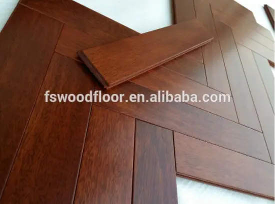 prefinished merbau herringbone solid wood flooring