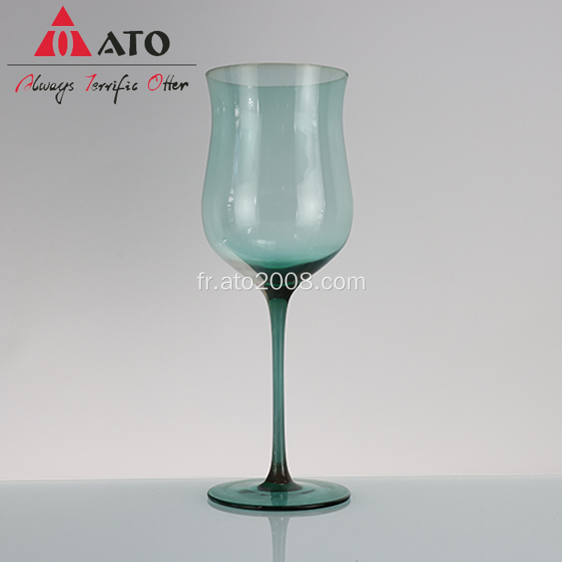 Ato tige longue gobelet de verre à vin en verre vert